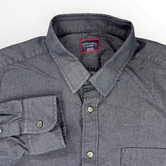 UNTUCKit Other - UNTUCKit Mens Regular Fit Casablanca Cotton Grey Button Up Long Sleeve Shirt XL